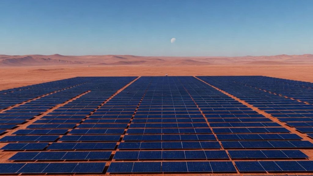 Desierto de Atacama con paneles solares
