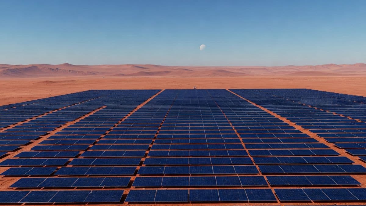 Desierto de Atacama con paneles solares